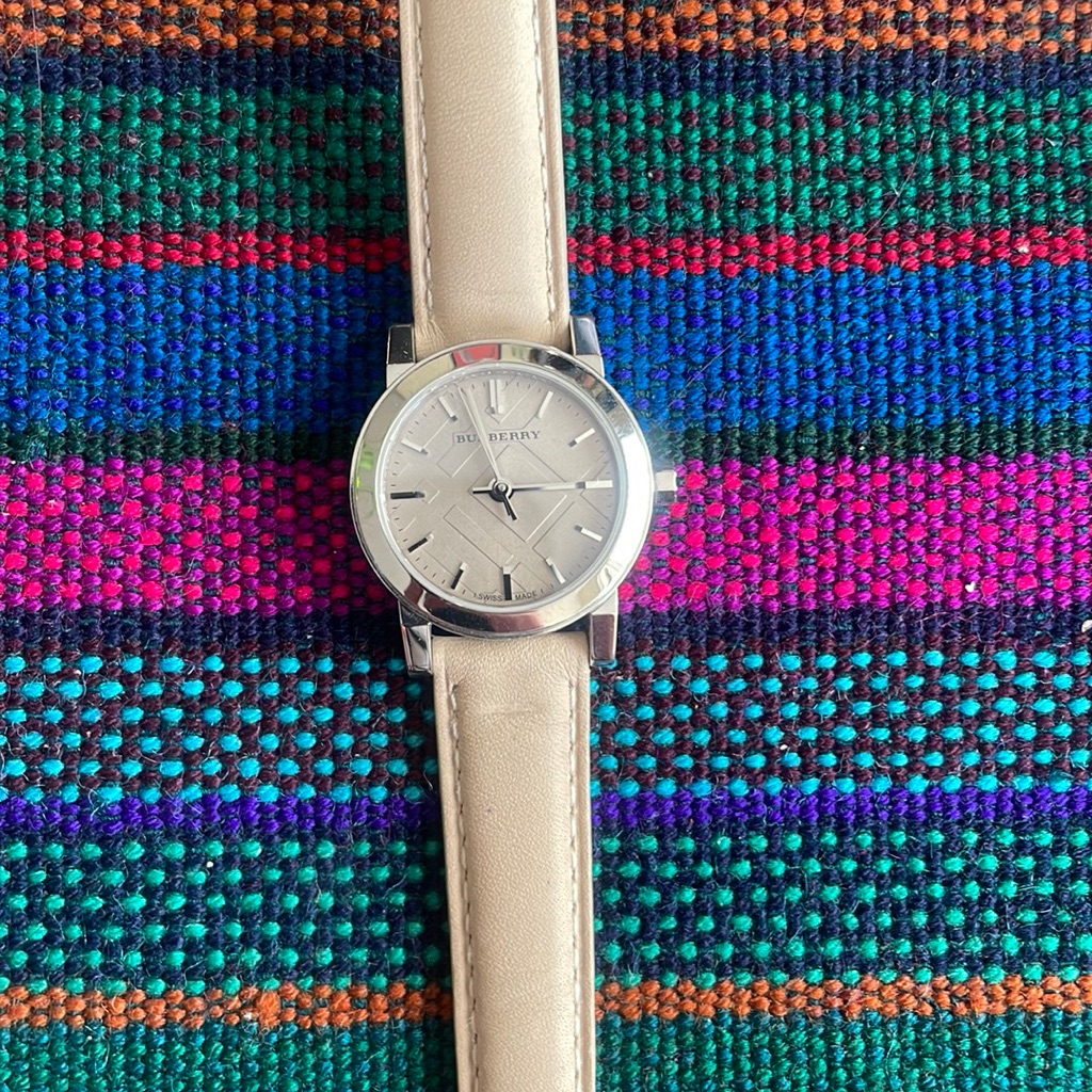 Burberry Beige And Silver Women's Watch